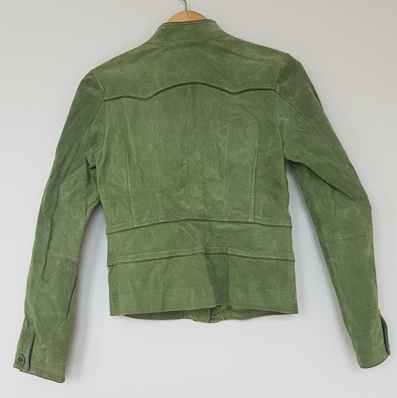 [LE CHÂTEAU] Green Suede Jacket - Picture 3 of 13